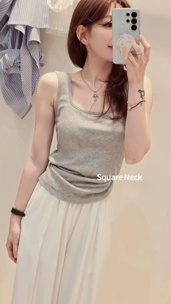 坑條基礎兩穿莫代爾背心(4 colors) 坑條基礎兩穿莫代爾背心