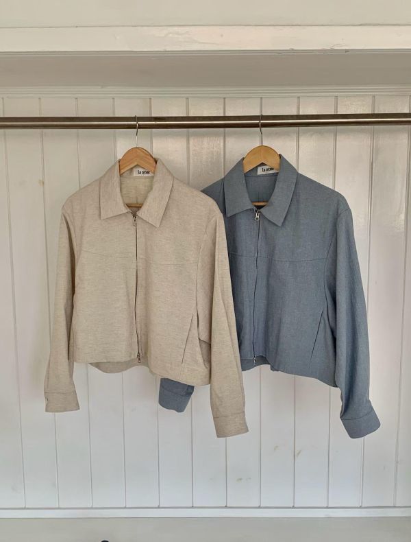 霧感亞麻雙開氣質外套 (2 colors) 霧感亞麻雙開氣質外套