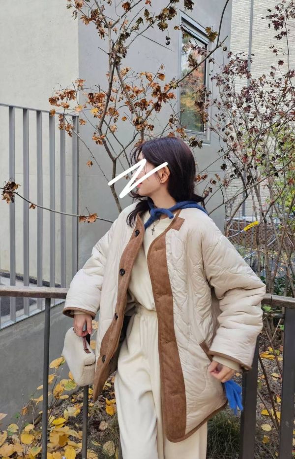 費爾島羊羔毛鋪棉雙面大衣 費爾島羊羔毛鋪棉雙面大衣