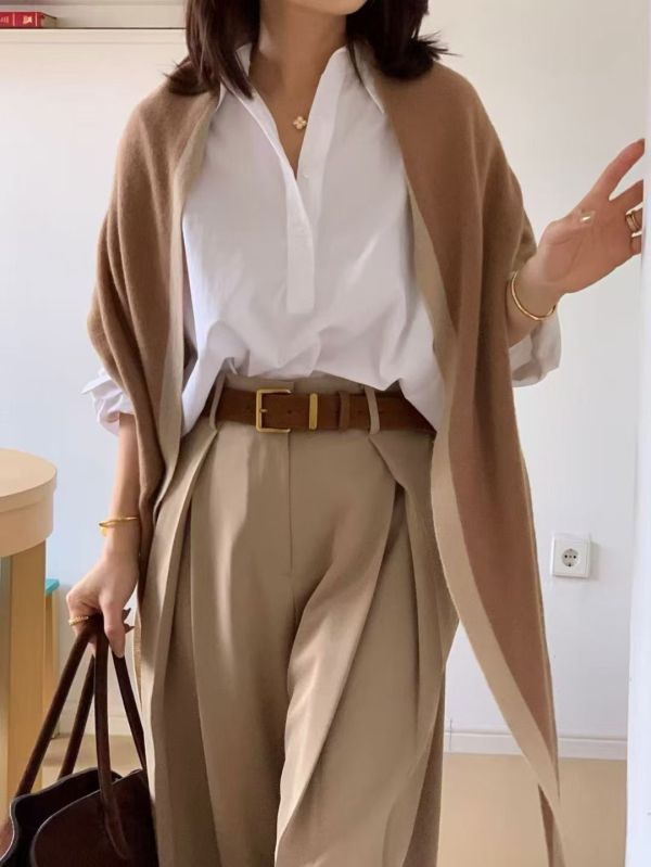 韓劇雙色羊絨針織披肩圍巾（3 colors） 韓劇雙色羊絨針織披肩圍巾