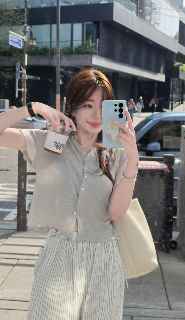 韓妞風格亞麻小開衫(4 colors) 