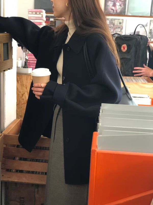 【狎鷗亭高級慵懶手工大衣｜中長款】2 colors 狎鷗亭高級慵懶手工大衣