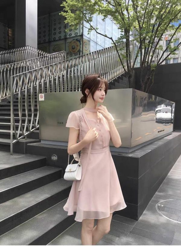 Elona Glow多穿法飄帶雪紗氣質洋裝 (長/短款) (3 colors) 多穿法飄帶雪紗氣質洋裝