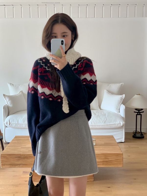 質感毛呢A字半裙（3 colors） 質感毛呢A字半裙