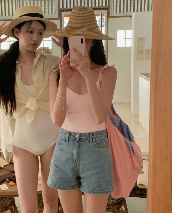 夏日愛心連身泳裝(2 colors)(預購價至8/24) 夏日愛心連身泳裝