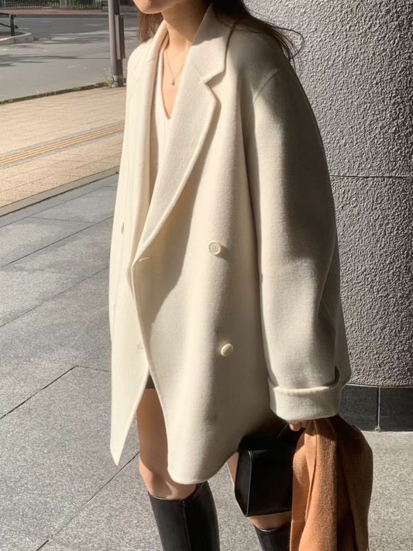【三清洞雙排釦手工羊毛大衣 | 中長款 】2 colors 三清洞雙排釦手工羊毛大衣