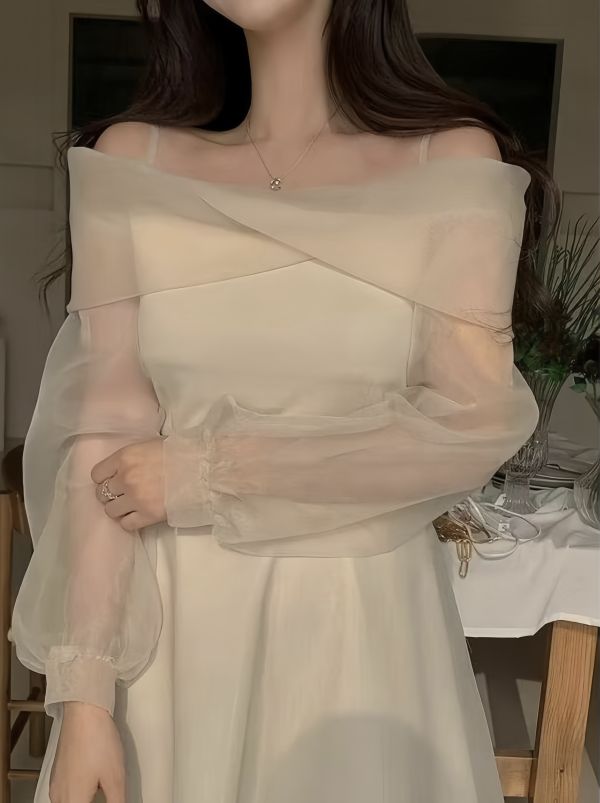 預購價2天<輕婚紗洋裝> 霧光交疊·歐根紗仙女洋裝 輕婚紗洋裝霧光交疊·歐根紗仙女洋裝