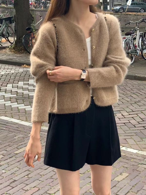 首爾午後安哥拉毛金扣外套(3 colors) 首爾午後安哥拉羊絨金扣外套