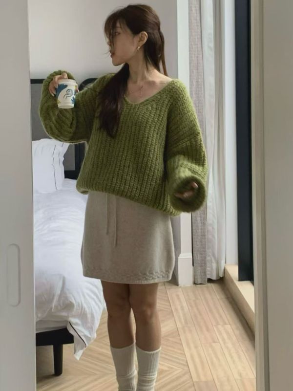 軟糯羊駝毛針織毛衣(4 colors) 軟糯羊駝毛針織毛衣