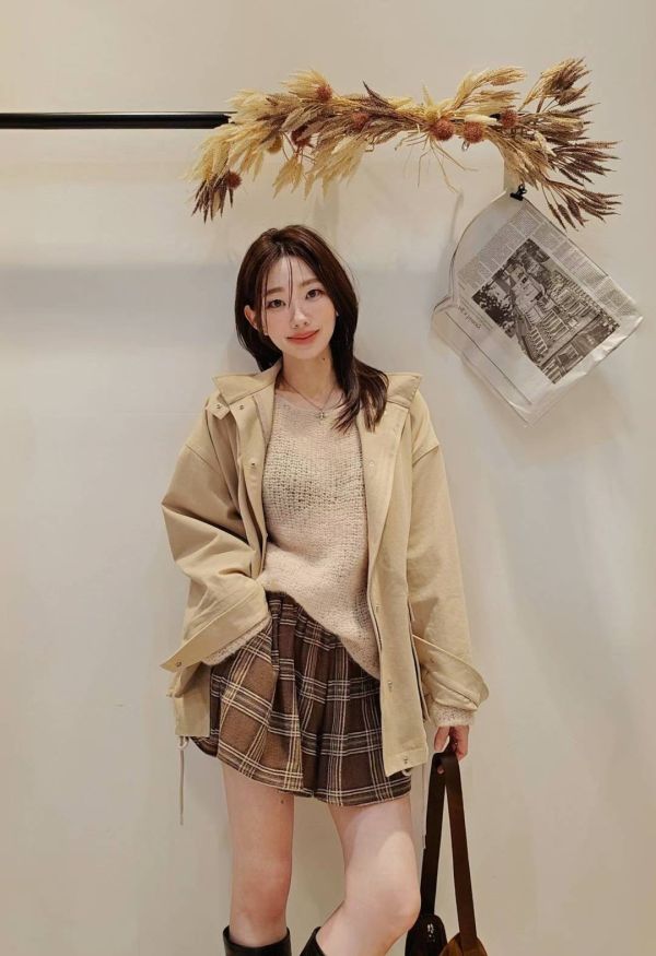 英倫風格紋小褲裙（2 colors） 英倫風格紋小褲裙