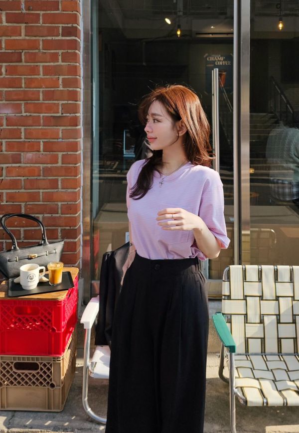 高質感韓妞條紋彈力T 高質感韓妞條紋彈力T