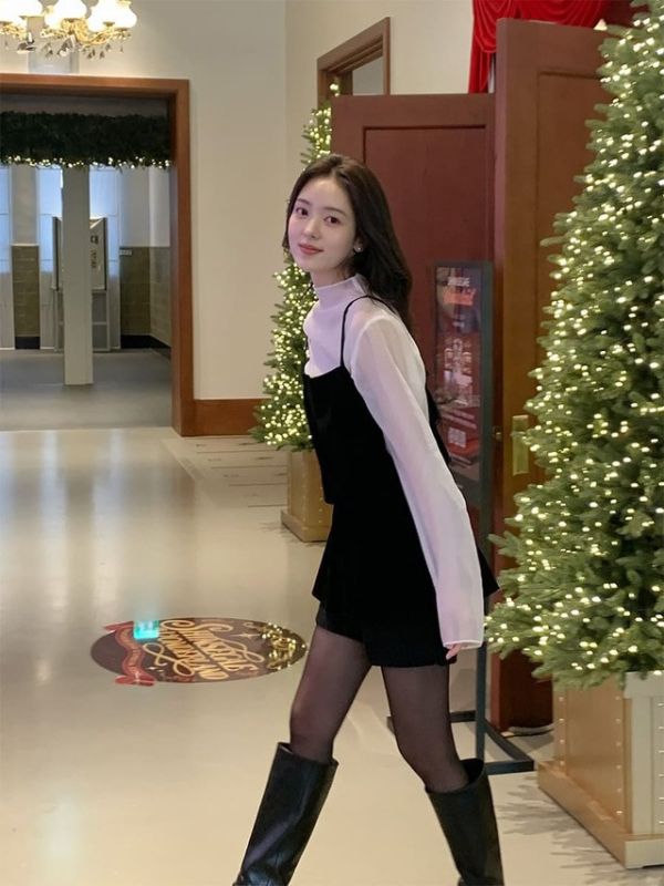 (限時三天）月光天鵝絨後綁帶層次背心 月光絨感後綁帶層次背心