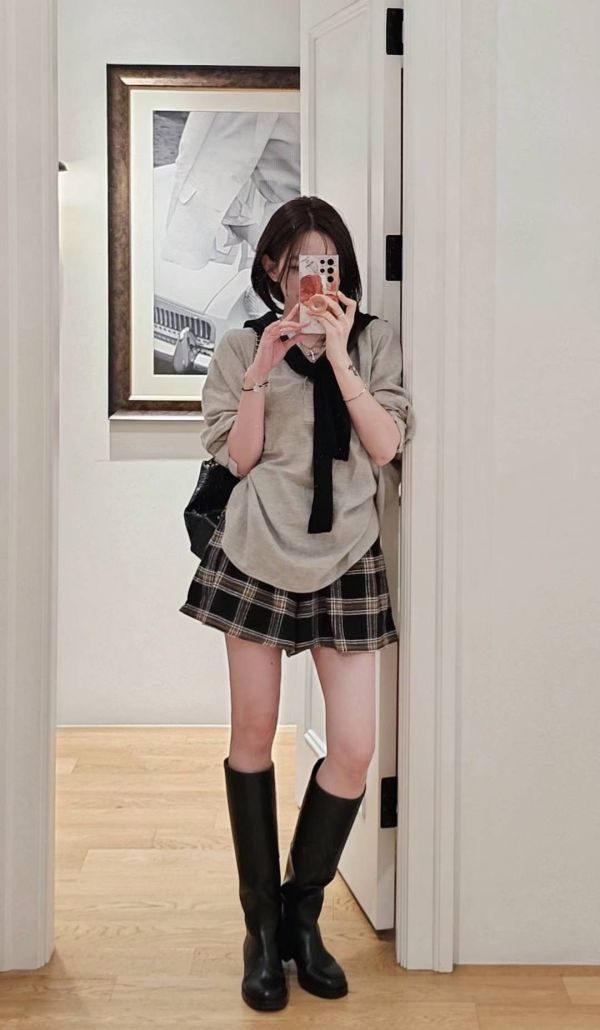 英倫風格紋小褲裙（2 colors） 英倫風格紋小褲裙