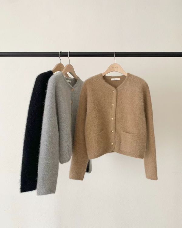 首爾午後安哥拉毛金扣外套(3 colors) 首爾午後安哥拉羊絨金扣外套