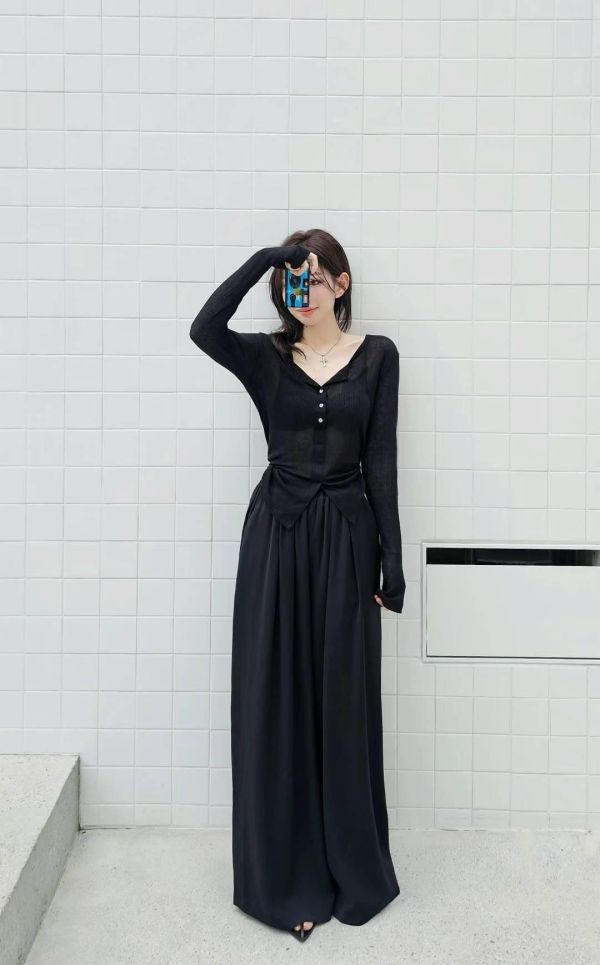 升級版！法式鬆弛感闊腿西褲 