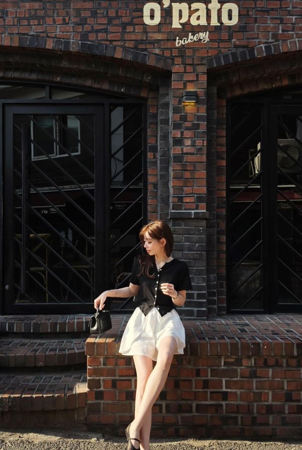 韓妞風格亞麻小開衫(4 colors) 