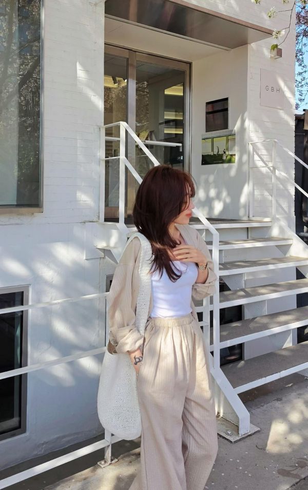 鬆弛時髦感天絲條紋襯衫(4 colors) 鬆弛時髦感天絲條紋襯衫