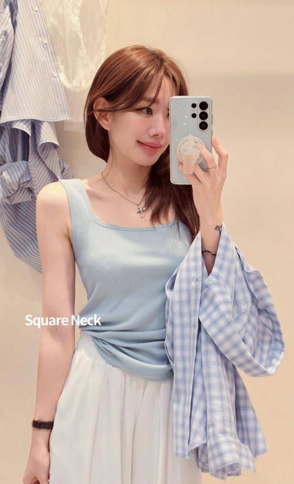 坑條基礎兩穿莫代爾背心(4 colors) 坑條基礎兩穿莫代爾背心