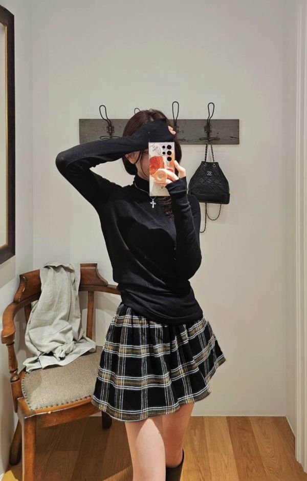 英倫風格紋小褲裙（2 colors） 英倫風格紋小褲裙