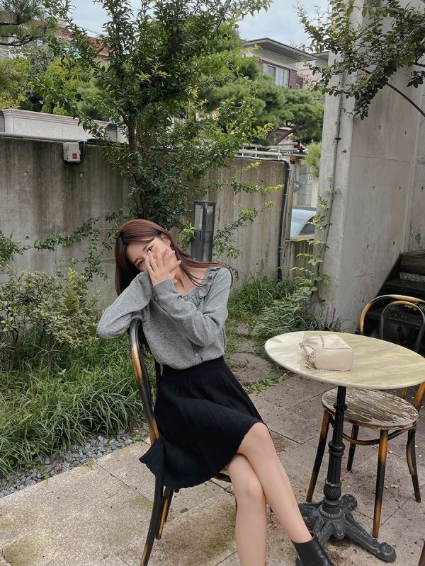 優雅針織百褶裙（3 colors） 優雅針織百褶裙