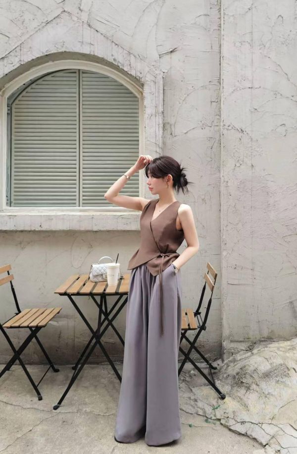 升級版！法式鬆弛感闊腿西褲 