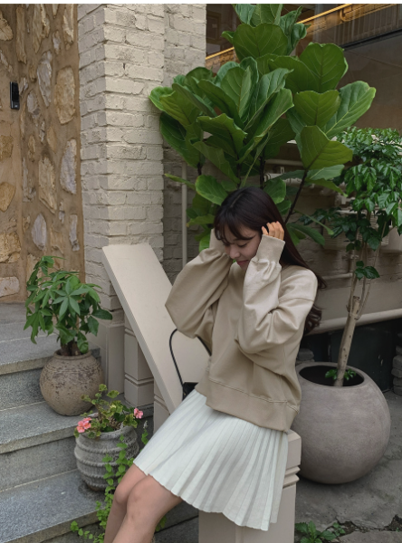 優雅針織百褶裙（3 colors） 優雅針織百褶裙