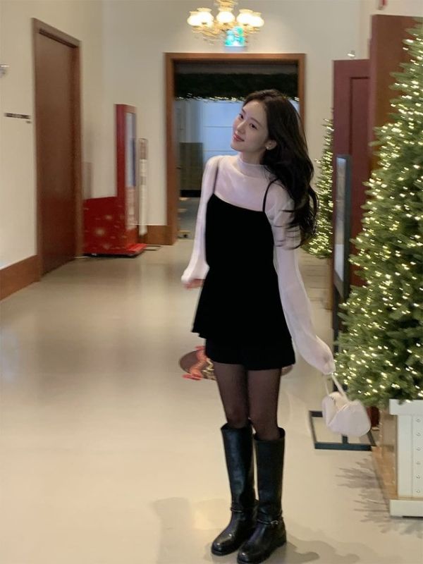 (限時三天）月光天鵝絨後綁帶層次背心 月光絨感後綁帶層次背心