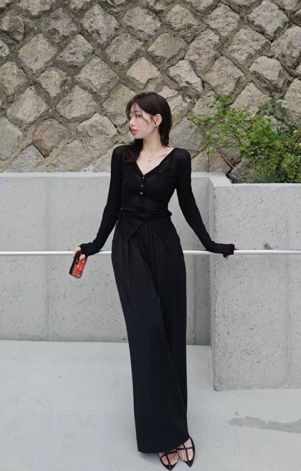 升級版！法式鬆弛感闊腿西褲 