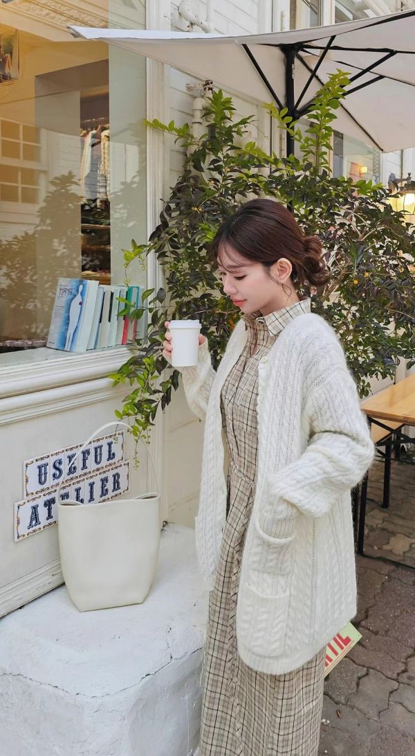 慵懶感麻花針織外套-優惠1天(3 colors) 慵懶感麻花針織外套