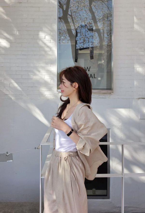 鬆弛時髦感天絲條紋襯衫(4 colors) 鬆弛時髦感天絲條紋襯衫