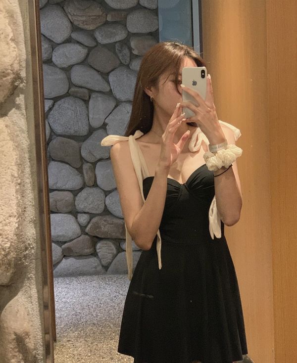 優雅綁帶連身裙泳裝(預購價至8/24) 優雅綁帶連身裙泳裝