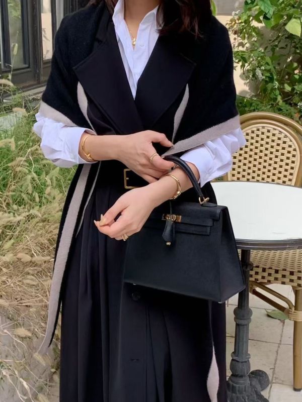 韓劇雙色羊絨針織披肩圍巾（3 colors） 韓劇雙色羊絨針織披肩圍巾