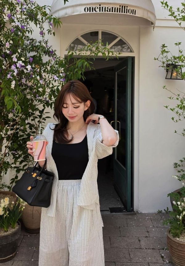 鬆弛時髦感天絲條紋襯衫(4 colors) 鬆弛時髦感天絲條紋襯衫