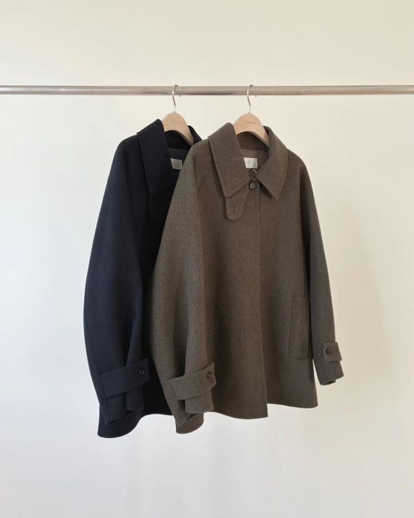 【狎鷗亭高級慵懶手工大衣｜中長款】2 colors 狎鷗亭高級慵懶手工大衣