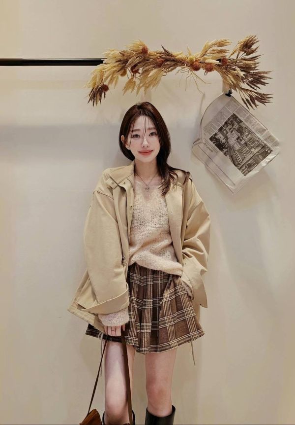 英倫風格紋小褲裙（2 colors） 英倫風格紋小褲裙