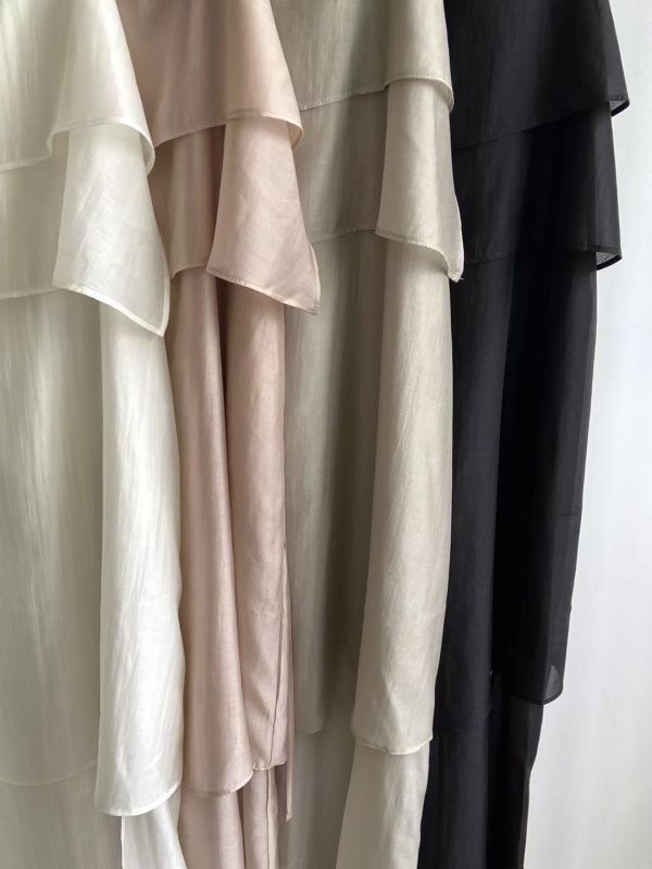 高級霧面天絲荷葉仙女洋裝(4 colors) 高級霧面天絲荷葉仙女洋裝