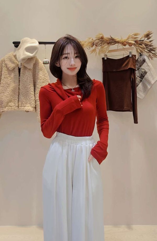 多穿法露肩天絲羊毛超彈力T (5 colors) 多穿法露肩天絲羊毛超彈力T