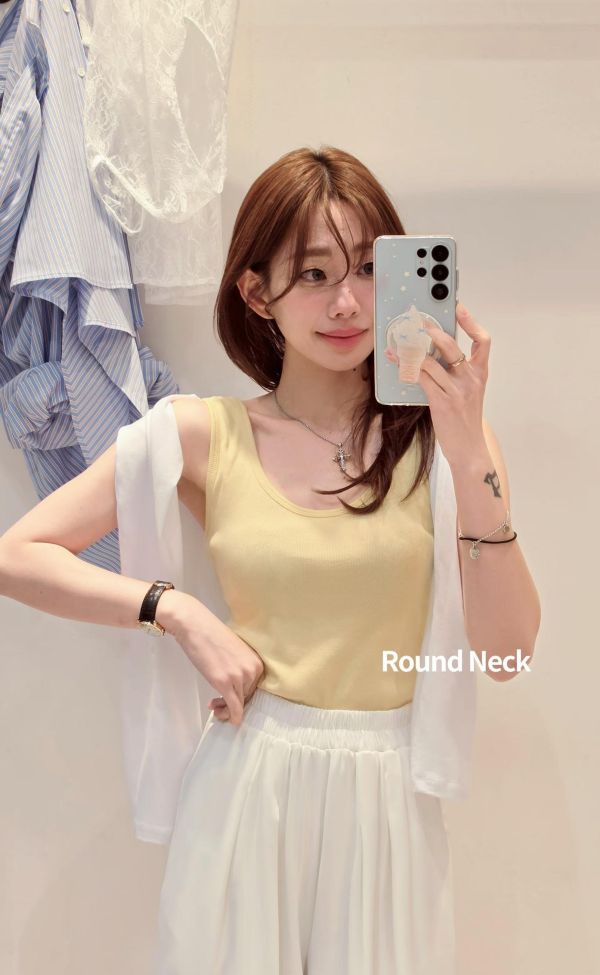 坑條基礎兩穿莫代爾背心(4 colors) 坑條基礎兩穿莫代爾背心