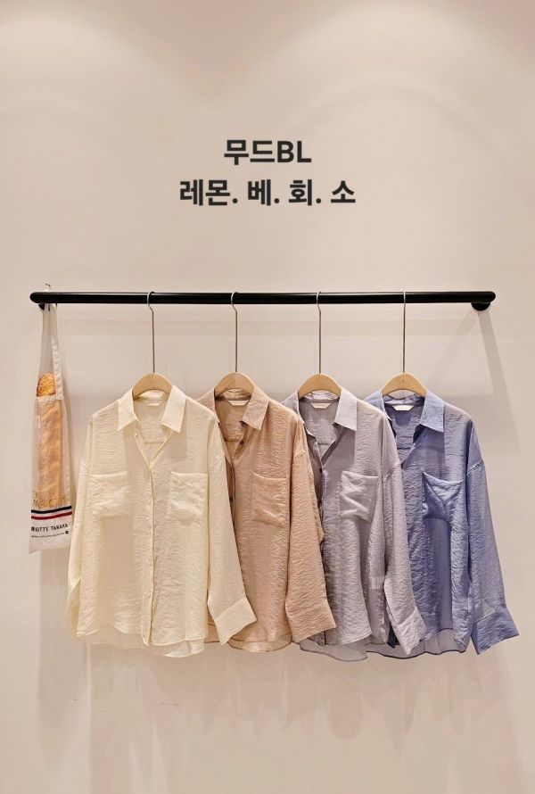 仙氣透明感透肌天絲襯衫（4 colors） 仙氣透明感透肌天絲襯衫