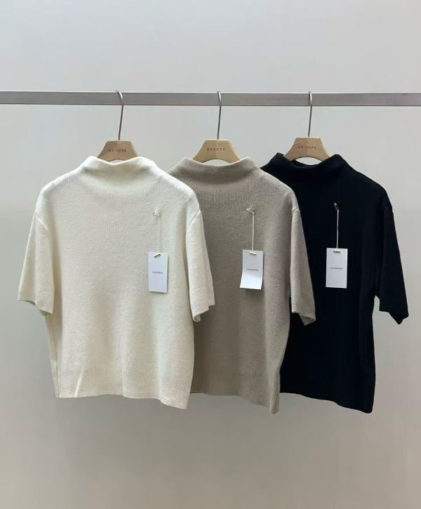 羊絨微高領半袖上衣(3 colors) 羊絨微高領半袖上衣