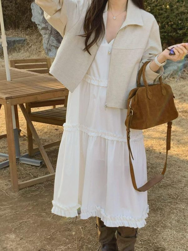 霧感亞麻雙開氣質外套 (2 colors) 霧感亞麻雙開氣質外套