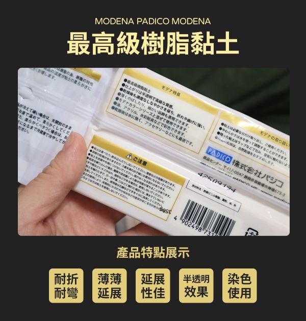 日本 PADICO MODENA 最高級樹脂土 250g (半透明) 糕點黏土,仿真黏土,樹脂土,麵包土,水晶土,素材土,袖珍食物,迷你模型製作,仿真點心製作,袖珍食物製作,半透明黏土