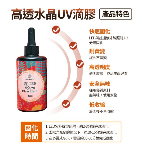巧巧第三代高透水晶UV滴膠（稀款硬膠）紫外線固化 紫外線膠,UV膠,水晶膠,鑽石膠,超清膠,飾品製作,創作材料,紫外線UV膠,立體工藝品,DIV手作材料