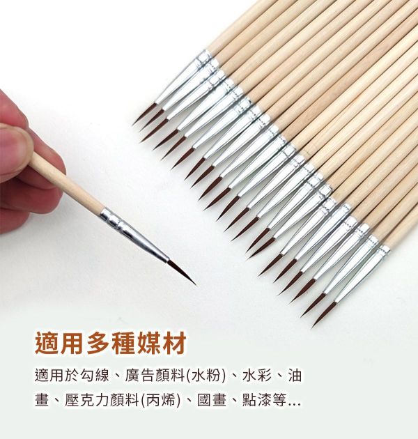 簡易細工畫勾線描線筆(尼龍毛) 水彩筆,油畫筆,平塗筆,繪畫用具,丙烯畫筆,刮刀,水筆,尼龍毛筆,油畫筆,繪畫筆,排刷