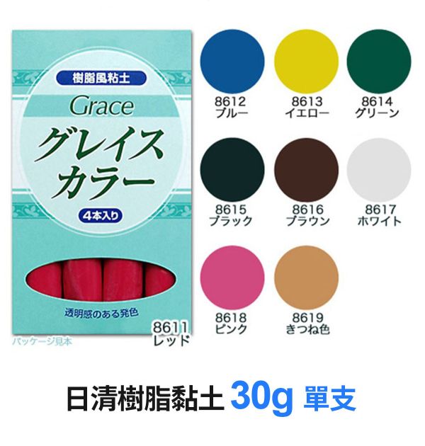 日本 日清專業樹脂黏土-調色土 (9種顏色) 30g 糕點黏土,仿真黏土,樹脂土,麵包土,水晶土,素材土,袖珍食物,迷你模型製作,仿真點心製作,袖珍食物製作,日清黏土