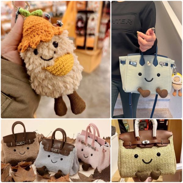 Jelly Cat 濟州島限定花生吊飾/ 名媛限定微笑柏金包包 / 翻玩款包包 