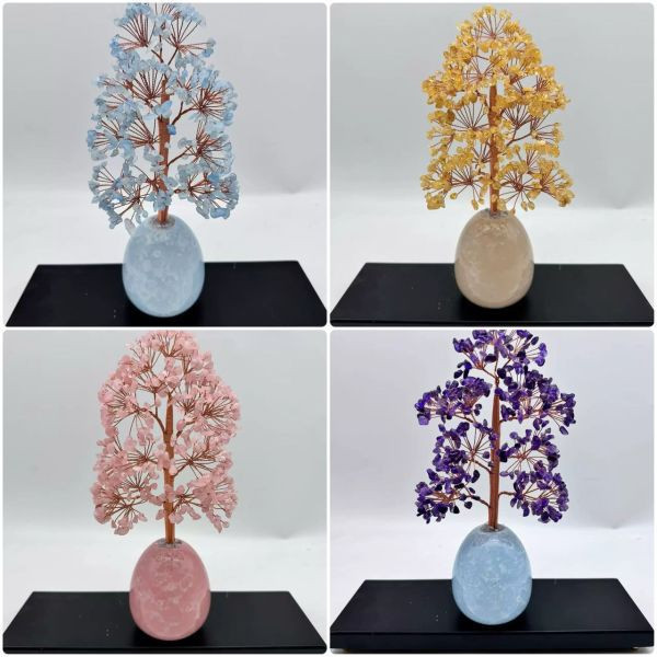 招財金箔鳳梨/葫蘆/一桶金擺飾 / 正能量多彩水晶樹 