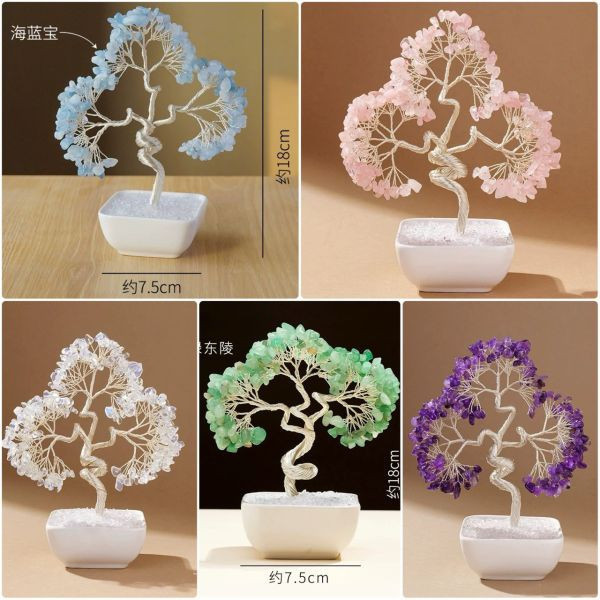 招財金箔鳳梨/葫蘆/一桶金擺飾 / 正能量多彩水晶樹 