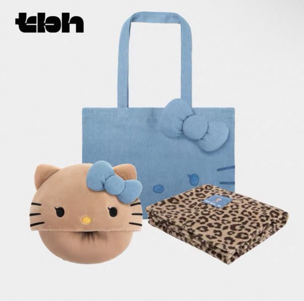 Kitty 聯名大容量1200ml水杯 / 人氣網紅 格紋波浪肩背包 / Kitty單寧包 Kitty / 肩背斜背兩用包 