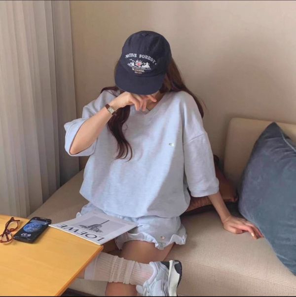 韓國 網紅休閒套裝 x MLB 滿版牛仔丹寧老帽 